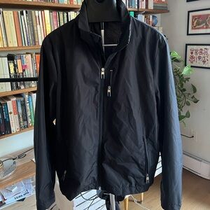 Canali Black Windbreaker Jacket for Men